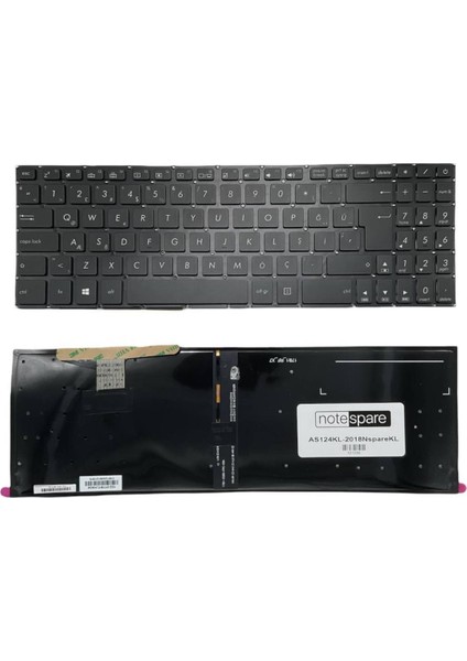 Asus ile Uyumlu Vivobook OKN1-291TU32, OKNBO-5605TU32 Notebook Klavye Işıklı Siyah Tr