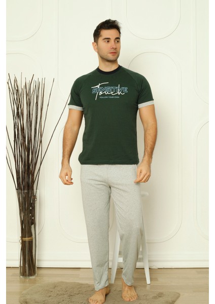 Flk 8106 Penye Erkek Süprem Yazlık Kısa Kollu Pijama Takımı
