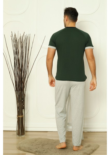 Flk 8106 Penye Erkek Süprem Yazlık Kısa Kollu Pijama Takımı