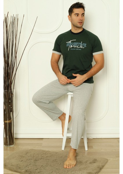 Flk 8106 Penye Erkek Süprem Yazlık Kısa Kollu Pijama Takımı