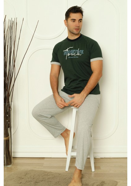 Flk 8106 Penye Erkek Süprem Yazlık Kısa Kollu Pijama Takımı