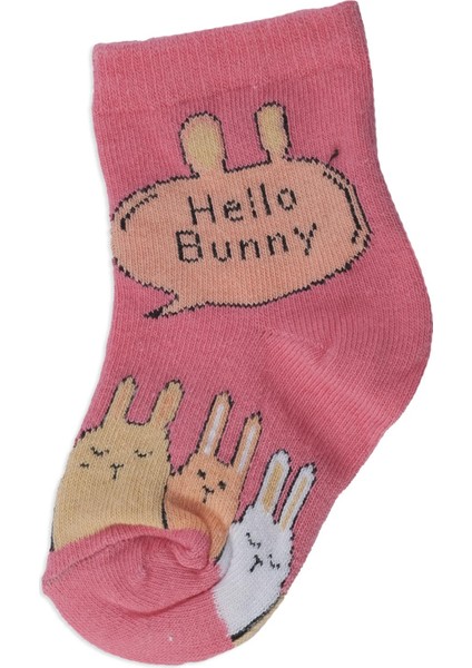 Unisex Çocuk Hayvan Baskılı Yazılı Bilek Çorap 3'lü Set