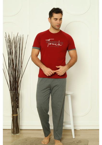 Flk 8106 Penye Erkek Süprem Yazlık Kısa Kollu Pijama Takımı