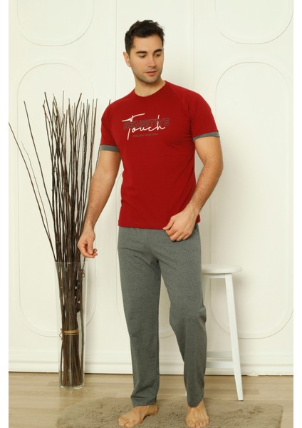 Flk 8106 Penye Erkek Süprem Yazlık Kısa Kollu Pijama Takımı