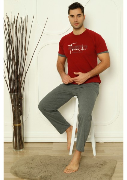 Flk 8106 Penye Erkek Süprem Yazlık Kısa Kollu Pijama Takımı