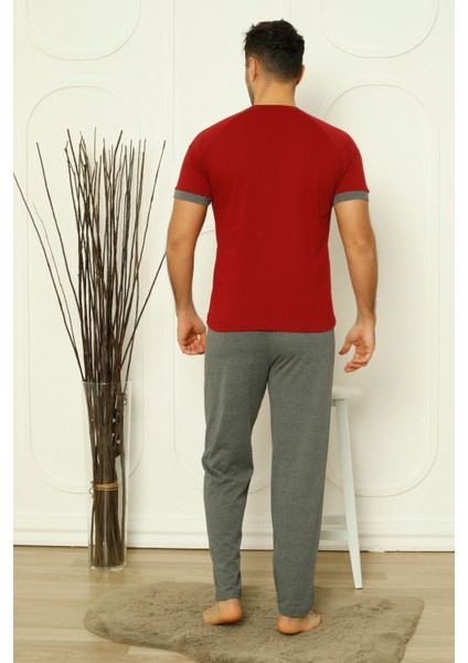 Flk 8106 Penye Erkek Süprem Yazlık Kısa Kollu Pijama Takımı