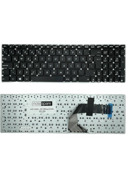 Asus ile Uyumlu A56, A56C, A56CA, A56CB, A56CM Notebook Klavye Siyah Tr