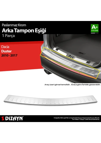 Dacia Duster Krom Arka Tampon Eşiği 2009-2018 A+ Kalite