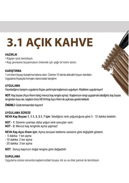 3.1 Açık Kahve Amonyaksız %100 Vegan Kaş Boyası