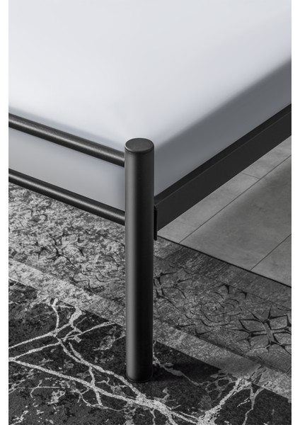 K70 Siyah Metal Karyola Tek Kişilik (120X200 Cm) Yataksız