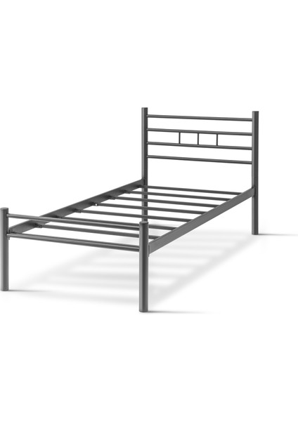 K70 Siyah Metal Karyola Tek Kişilik (120X200 Cm) Yataksız