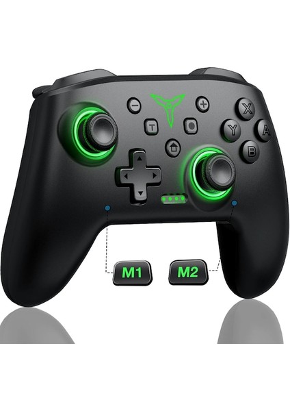 Q233-AE-FM-KABLOSUZ Denetleyici Nintendo Anahtarı OLED Konsol Pro Gamepad Ile 600 Mah Şarj Edilebilir Pil Programlanabilir Turbo Fonksiyonu (Yurt Dışından)