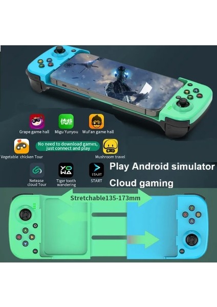 Beyaz Tip-C Teleskopik Cep Telefonu Gamepad Android Bluetooth 5.0 Oyun Denetleyicisi Joystick Nintendo Anahtarı Ps4 Pubg Oyun (Yurt Dışından)