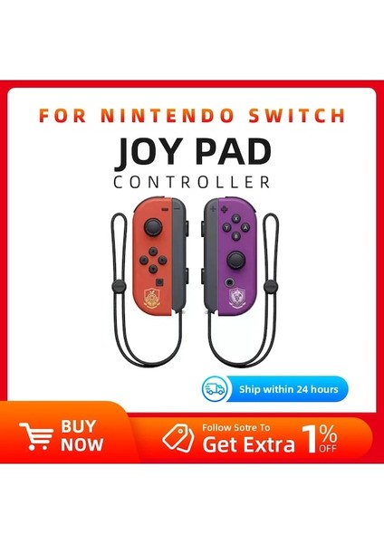 Beyaz Anahtarı Scarlet Menekşe Joy Pad Kablosuz Denetleyici Joystick Bluetooth Gamepad Nintendo Anahtarı Için Sapanlar Ile OLED (Yurt Dışından)