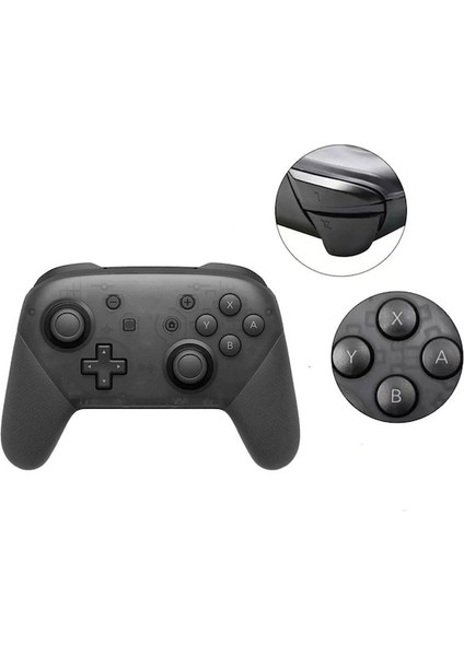 Nfc-Kablosuz Gamepad Ile Siyah Nfc ve Nintendo Switch Konsolu Için 6 Eksenli Gyro Kablosuz Joystick Ile Çift Titreşimli Bluetooth Denetleyicisi (Yurt Dışından)