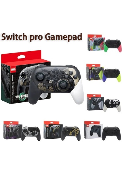 Siyah-Nintend Switch Pro Denetleyicisi Ile Nfc ve Uyandırma Fonksiyonu Kablosuz Joystick 6 Eksenli Gyro Hd Titreşim Bluetooth Gamepad (Yurt Dışından)