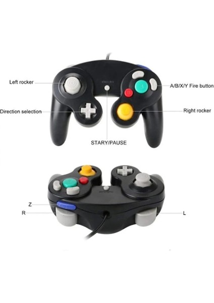 Mavi-Klasik Kablolu Oyun Denetleyicisi Gamepad Joystick Uzaktan Ngc Gamecube Konsolları Oyun Denetleyicisi Pedi (Yurt Dışından)