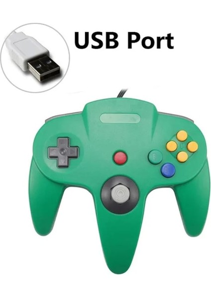 USB Yeşil Kablolu N64 Gamepad Joypad Oyun Joystick Gamecube Mac Gamepad Pc Oyun Denetleyicisi Için (Yurt Dışından)