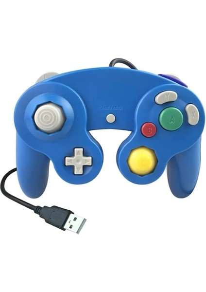 USB Şeffaf Mavi Kablolu Nintendo Ngc Oyun Denetleyicisi Gamecubes Denetleyicisi USB El Joystick (Yurt Dışından)