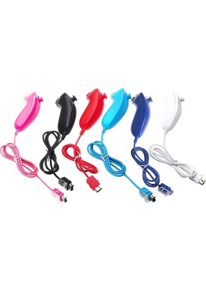 Kırmızı-Nunchuk Video Oyunu Denetleyicisi Uzaktan Nintendo Wii Konsolu Için 5 Renk B85B (Yurt Dışından) modelleri