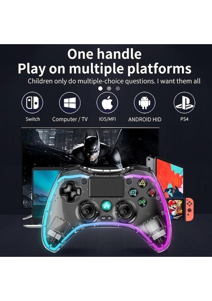 Oyun Denetleyicisi-Ps4 Için Şeffaf Renkli Kablosuz Oyun Denetleyicisi/anahtarı/ps3/android/pc/ıos Ps4 Konsolu Için Joystick Gamepad Dokunmatik Düğme (Yurt Dışından)