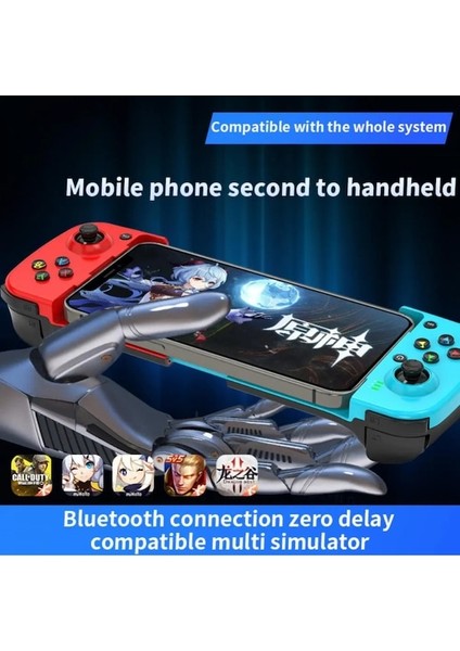 Mavi Yeşil-Cep Telefonu Gamepad Bluetooth 5.0 Kablosuz Oyun Denetleyicisi Joystick Samsung Huawei Xiaomi Android Ios Iphone Uyumlu (Yurt Dışından)