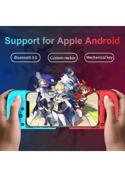Mavi Yeşil-Cep Telefonu Gamepad Bluetooth 5.0 Kablosuz Oyun Denetleyicisi Joystick Samsung Huawei Xiaomi Android Ios Iphone Uyumlu (Yurt Dışından)