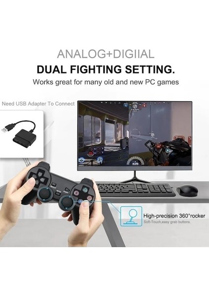 Kırmızı-Şeffaf Renk Sony Ps2 Kablosuz Denetleyici Gamepad Playstation 2 Için 2.4g Titreşim Joystick Konsolu Ps2 Aksesuarları (Yurt Dışından) indirimleri