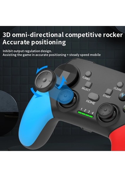 01 Gamepad-Bluetooth Uyumlu Oyun Denetleyicisi USB 2.4g Kablosuz Gamepad Anahtarı Ps3 Ps4 Pc Cep Telefonu Çift Titreşim Pc Joystick (Yurt Dışından)