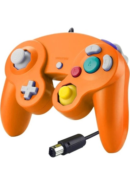 Turuncu-Gamecube Denetleyicisi Anahtarı Ngc Denetleyicisi USB Kablolu Gamepad Wii Titreşim El Joystick Ngc Gc Controle Pc Için (Yurt Dışından)