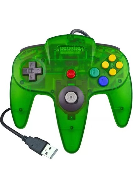 Şeffaf YEŞIL-N64 USB Kablolu Gamepad N64 Denetleyici Gamepad Joystick Klasik 64 Konsol Retro Oyunları Windows Pc/mac Dizüstü Bilgisayar Için (Yurt Dışından)