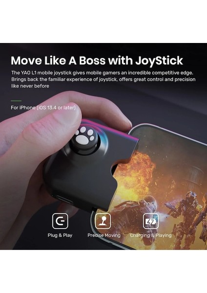 Iphone Uyumlu Ipad Için Ios Black-Mobile Oyun Denetleyicisi Joystick Pubg Mobile, Call Of Duty, Wild Rift Ile Android Oyun Gamepad (Yurt Dışından)