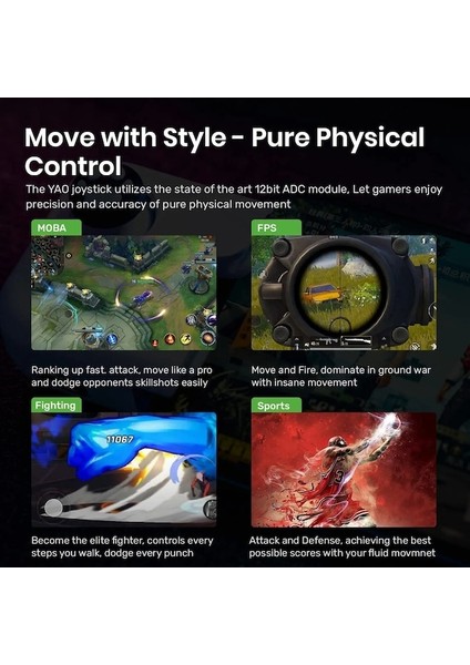 Iphone Uyumlu Ipad Için Ios Black-Mobile Oyun Denetleyicisi Joystick Pubg Mobile, Call Of Duty, Wild Rift Ile Android Oyun Gamepad (Yurt Dışından)