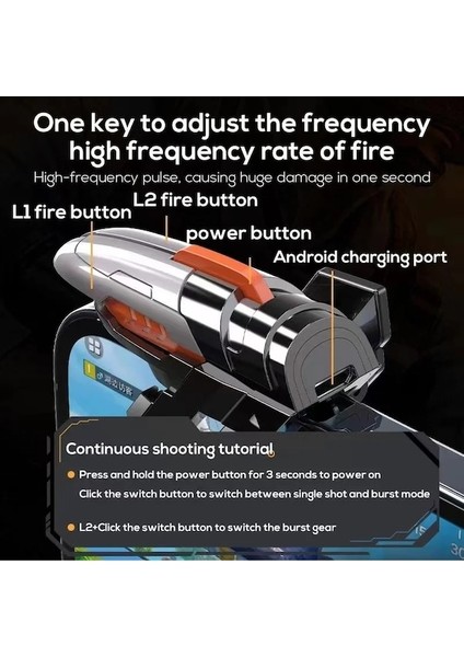 AK06 Tip 1 Takım 2-AK06 Altı Parmak Cep Telefonu Oyun Denetleyicisi Için Pubg Amaç Shooter Oyun Tetik L1R1 Iphone Uyumlu Android Gamepad Için Anahtar Düğmesi (Yurt Dışından)