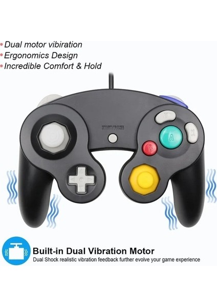 USB Siyah-Usb Kablolu Denetleyici Joypad Joystick Nintendo Için Gamecube Için Ngc Gc Için Pc Için Mac Bilgisayar Pedi (Yurt Dışından) indirimleri