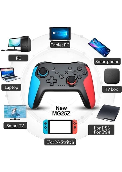 Kristal SIYAH-MG25Z Kablosuz Denetleyici Bluetooth Gamepad Nintendo Anahtarı Pc Ps3 Joystick Çift Titreşim Gamepad Profesyonel Gecikme Ücretsiz (Yurt Dışından)