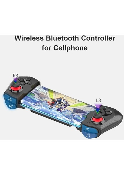 Siyah B-Teleskopik Kablosuz Gamepad Bluetooth Uyumlu2.0-5.2 Oyun Kontrolü Tetik Joystick Joypad Pubg Mobil Ios Android Telefon Için (Yurt Dışından)