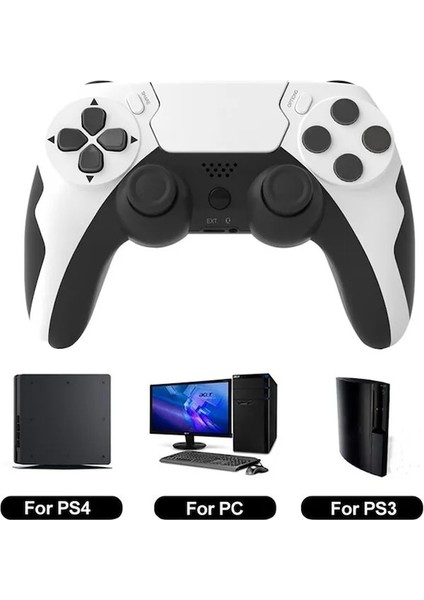 Beyaz SIYAH-P48 Altı Eksenli Jiroskop Oyun Denetleyicisi Ile Kablosuz Gamepad Ps4 Ps3 Konsolu Windows 7 8 10 Çift Titreşim Pc Joystick (Yurt Dışından)