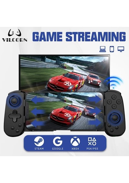 Kapaklı Beyaz - Ps4/xbox Oyun Için Oyun Kumandası Desteği Android/ıos Akıllı Telefon Için Altı Eksenli Jiroskoplu Mobil Gamepad (Yurt Dışından)