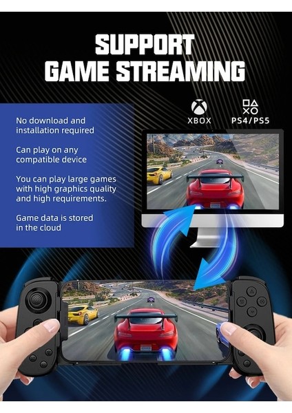 Kapaklı Beyaz - Ps4/xbox Oyun Için Oyun Kumandası Desteği Android/ıos Akıllı Telefon Için Altı Eksenli Jiroskoplu Mobil Gamepad (Yurt Dışından)