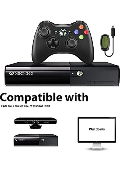 Beyaz-Gamepad Xbox 360 Için Kablosuz Titreşim Joystick Microsoft Pc Konsolu Için Windows 7 8 10 Oyun Denetleyicisi Ile Uyumlu (Yurt Dışından)