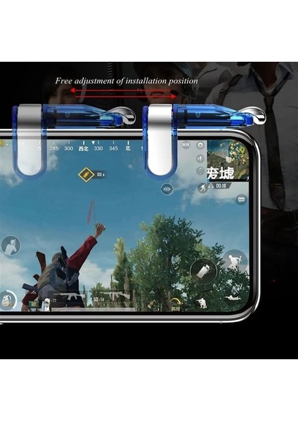 K03-SILVER-M7 Cep Telefonu Oyunu Pubg Denetleyicisi Ios Iphone Uyumlu Android Için L1 R1 Amaç Çekim Gamepad Joystick Anahtar Düğmesi Gatillos Para Celular (Yurt Dışından)