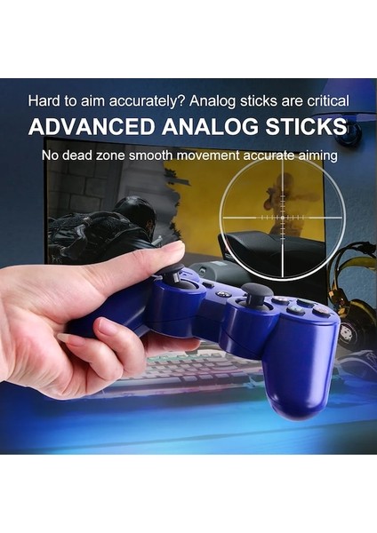 Mavi-Sony Ps3 Denetleyici Joystick Gamepad Playstation 3 Için Kablosuz Bluetooth Joypad Süper Ince Pc Buhar Güverte Oyun Konsolu Kolu (Yurt Dışından) indirimleri