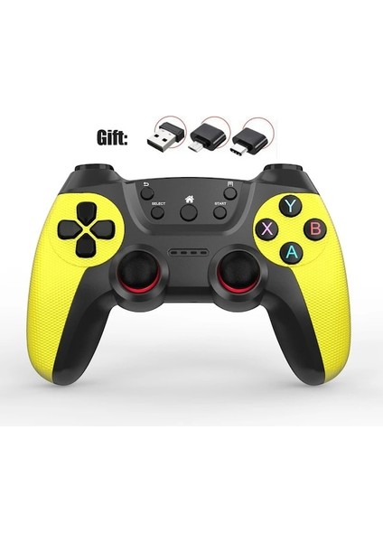 Sarı-Kablosuz Gamepad Pc Ps3 Android Telefon Tv Kutusu 2.4g Kablosuz Joystick Joypad USB Pc Oyun Denetleyicisi Xiaomi Otg Akıllı Telefon (Yurt Dışından)
