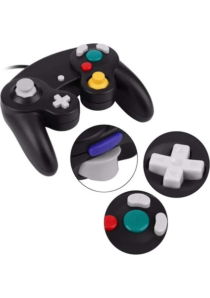 Siyah-Gamepads Oyun Denetleyicisi Gamepad Joystick Wii Gamecube Için Nintendo Için Beş Renk (Yurt Dışından)