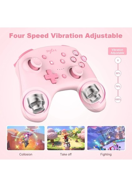 Sky Blue-Pxn 9607X Bluetooth Oyun Denetleyicisi Kablosuz Gamepad Nintendo Switch/ıos 16+/pc Windows 7/8/10/11 Çift Titreşim Joystick (Yurt Dışından)