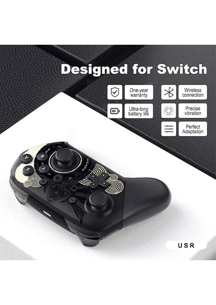 Canavar-Nintend Switch Pro Denetleyici Için Kablosuz Bluetooth Gamepad Pc ve Anahtar OLED Lite Oyun Konsolu Için Sınırlı Tema Joystick (Yurt Dışından)