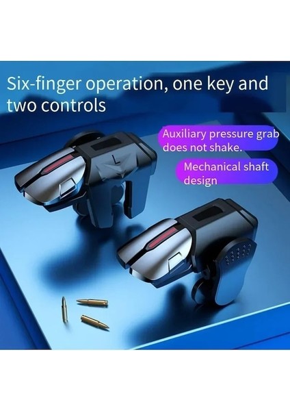 Set 3-G21 Telefon Android Oyun Denetleyicisi Cep Telefonu Oyunu Tetik Gamepad Joystick 6-Parmak Amaç Çekim L1 R1 Anahtar Düğmesi (Yurt Dışından)