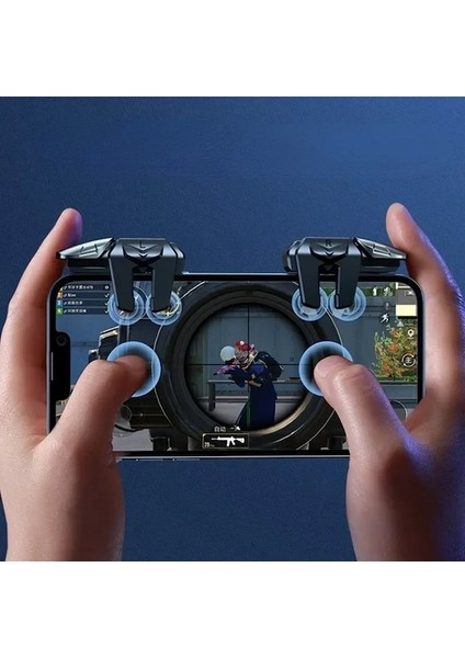Set 3-G21 Telefon Android Oyun Denetleyicisi Cep Telefonu Oyunu Tetik Gamepad Joystick 6-Parmak Amaç Çekim L1 R1 Anahtar Düğmesi (Yurt Dışından)