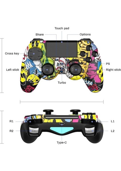 Sony Ps4/ıos/android/pc/ıpad Için Gümüş Kablosuz Denetleyici Bluetooth Uyumlu Gamepad Joystick (Yurt Dışından)